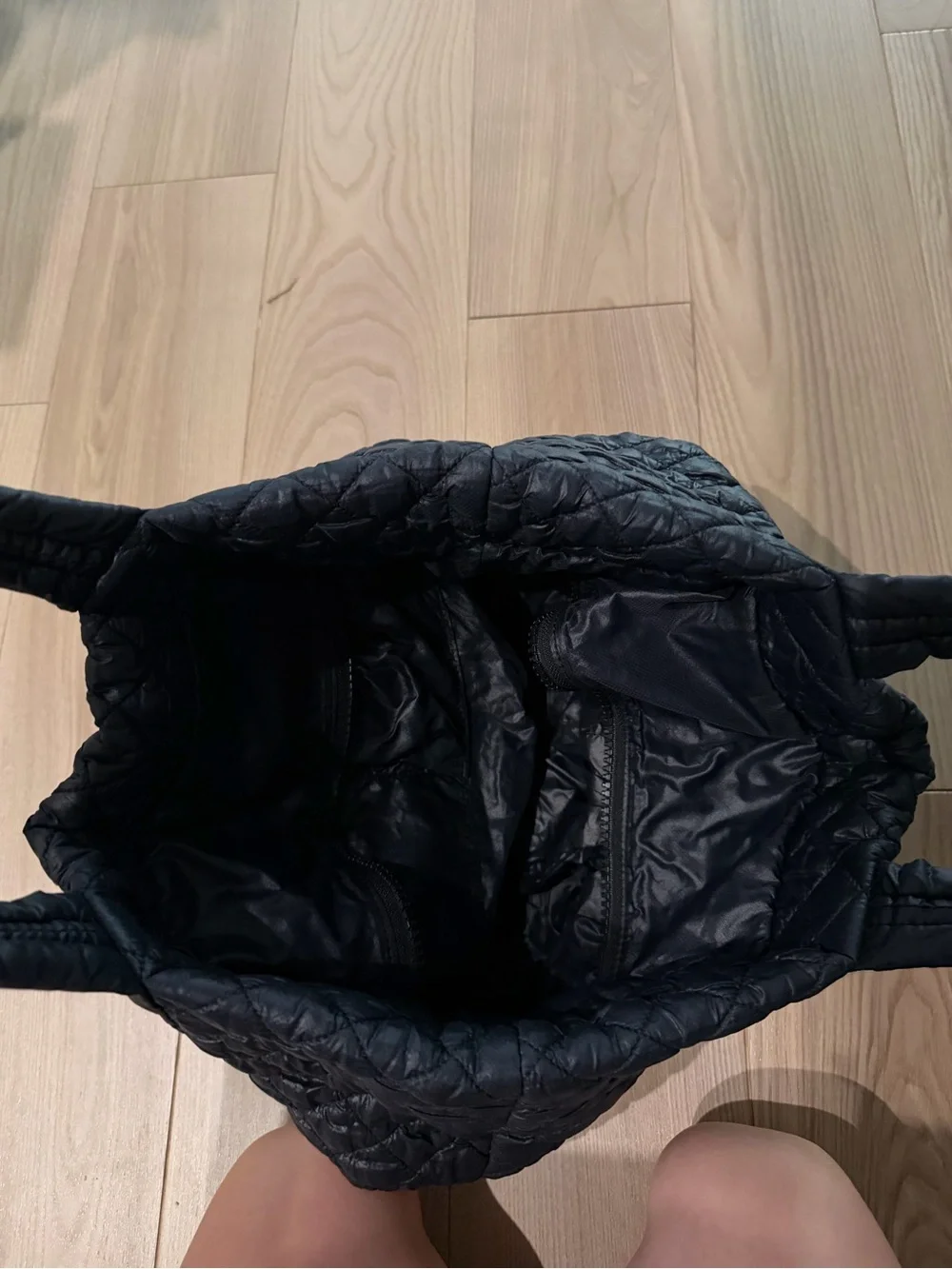 MZ Wallace Quilted Nylon Tote Bag in Black